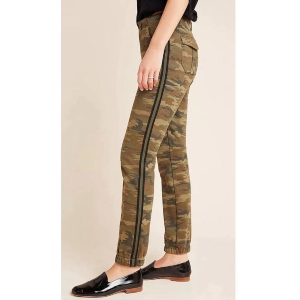 Sanctuary X Anthropologie Green Camouflage Stretch Pants w/side stripes Sz. 26 - Picture 2 of 16